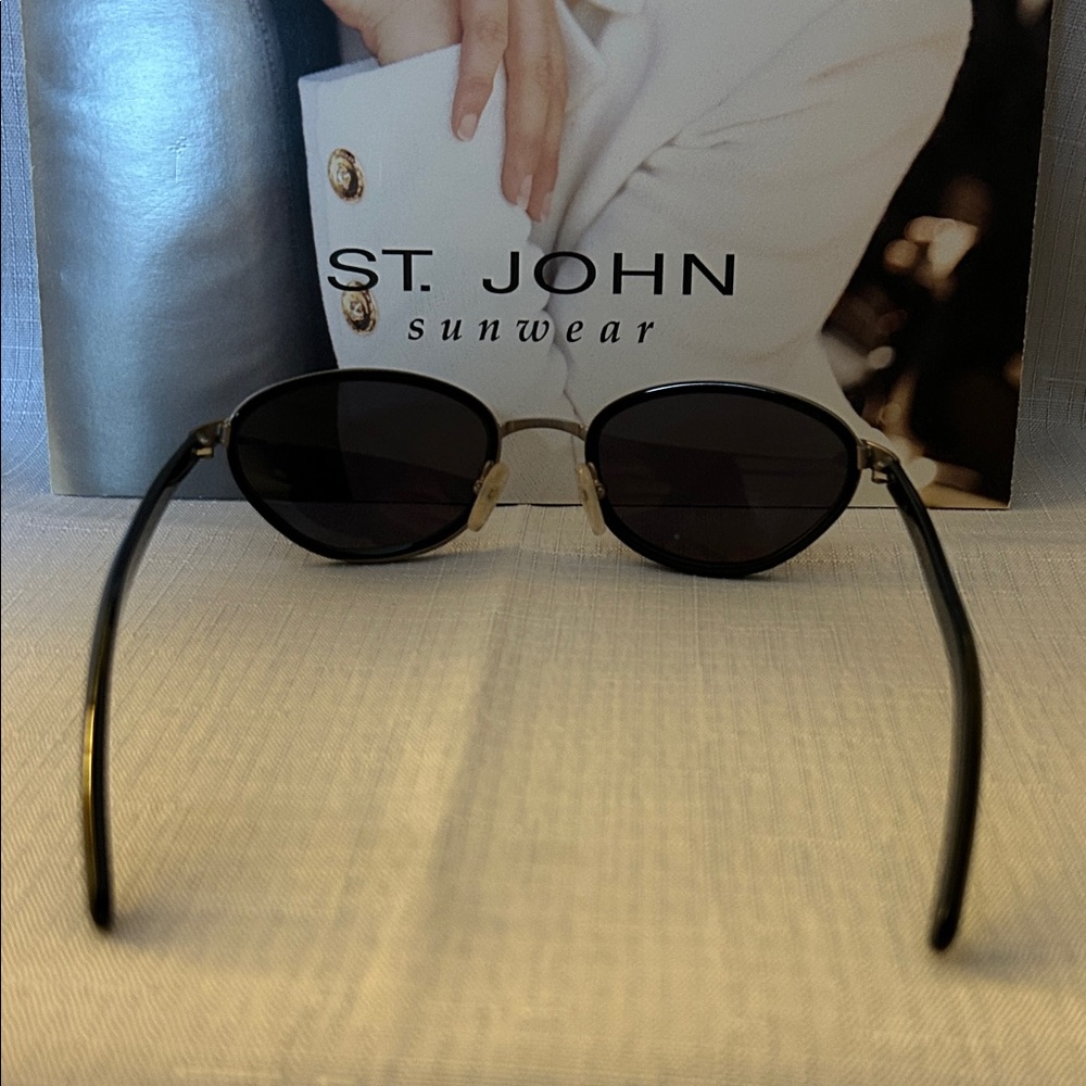 St. John Black and Gold Sunglasses. S-528 BLK - Picture 5 of 5
